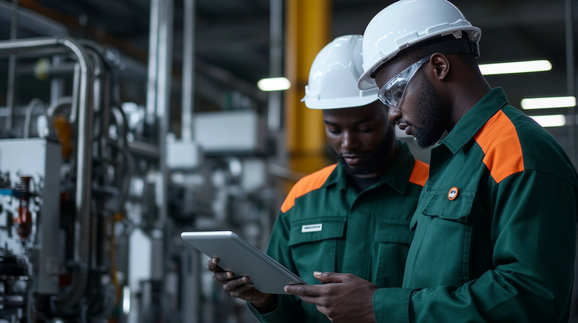 Techniciens OB GROUPE en intervention sur une installation industrielle